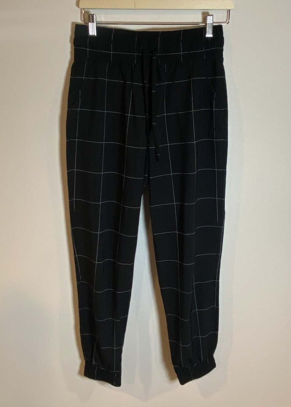 Albion Destination Joggers Pants Black White Windowpane Size Small S